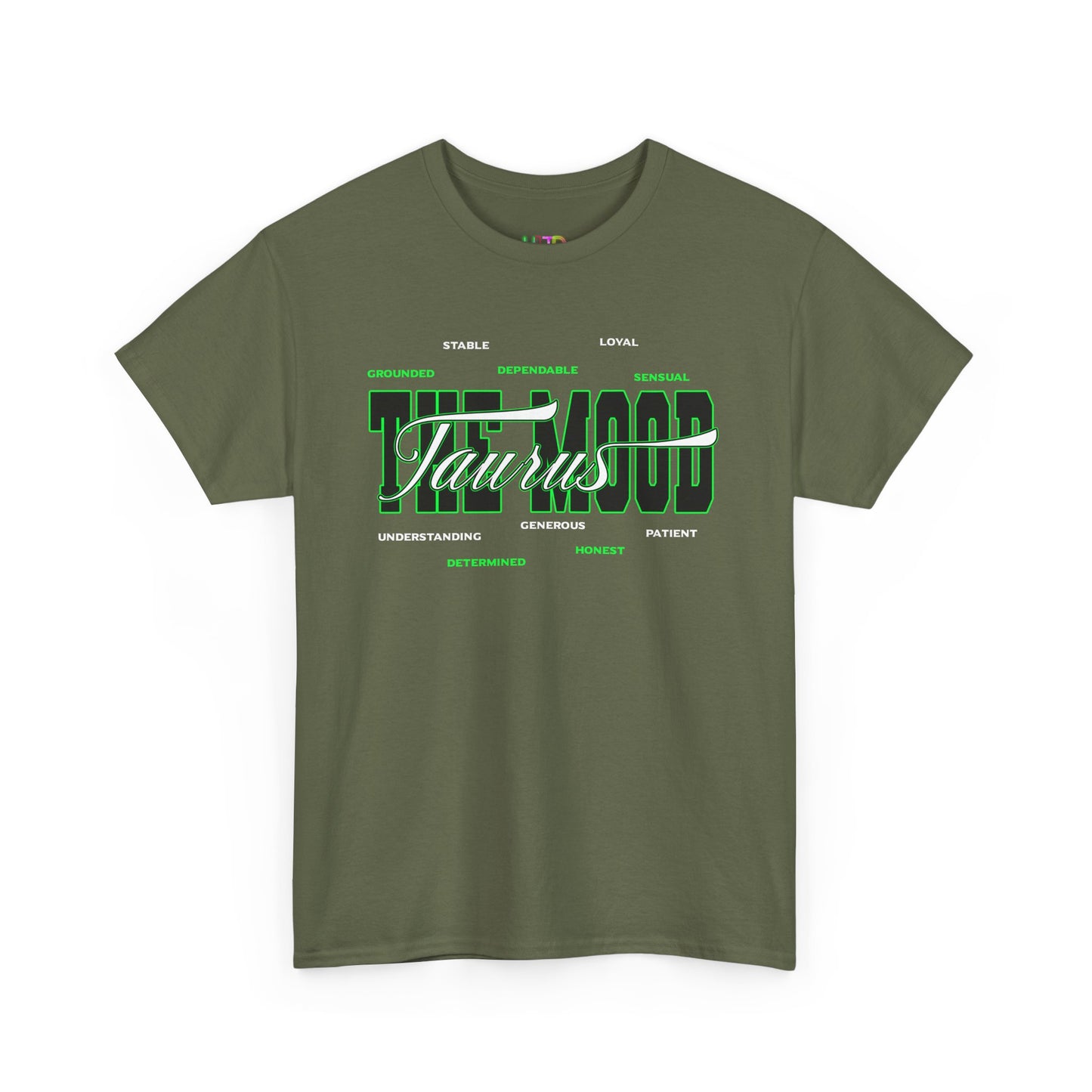Taurus Zodiac Tee — Green Retro Horoscope Graphic Shirt