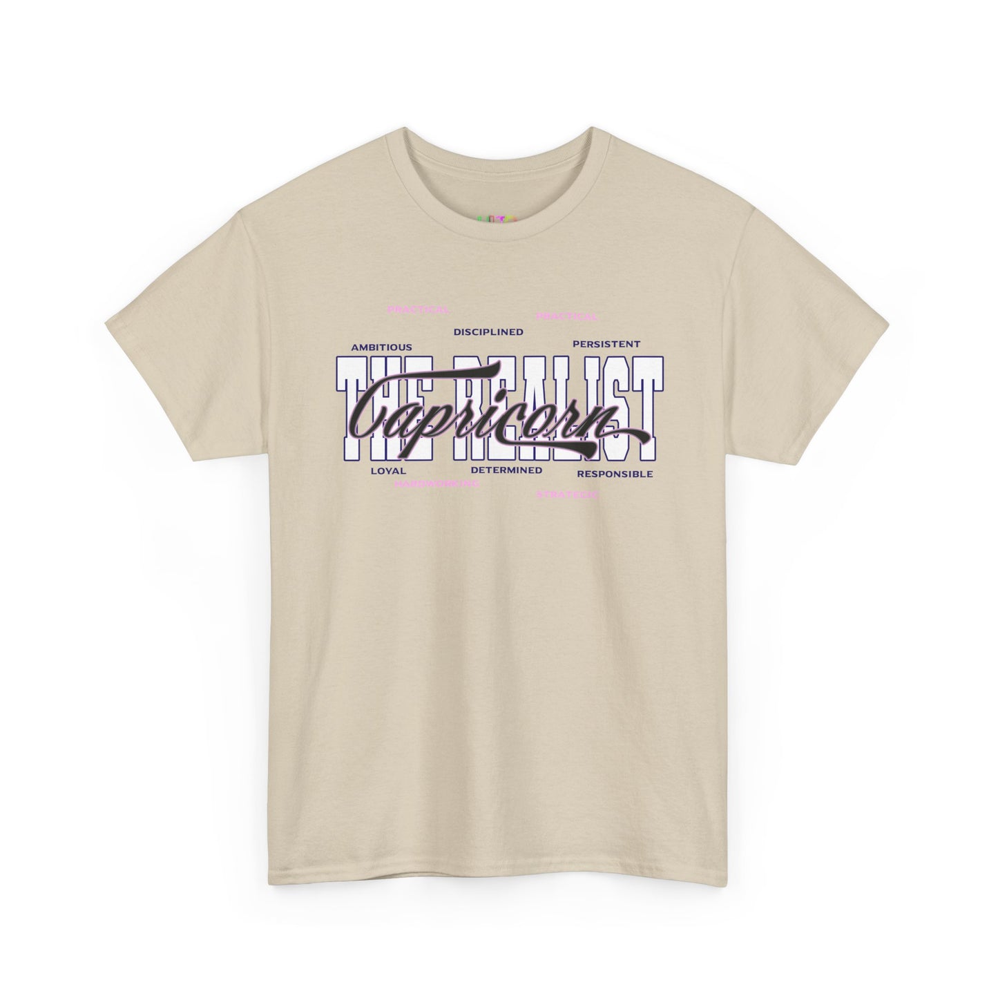 Capricorn Zodiac T-Shirt — Stylish Astrology Tee with 'Capricorn' Script & Traits
