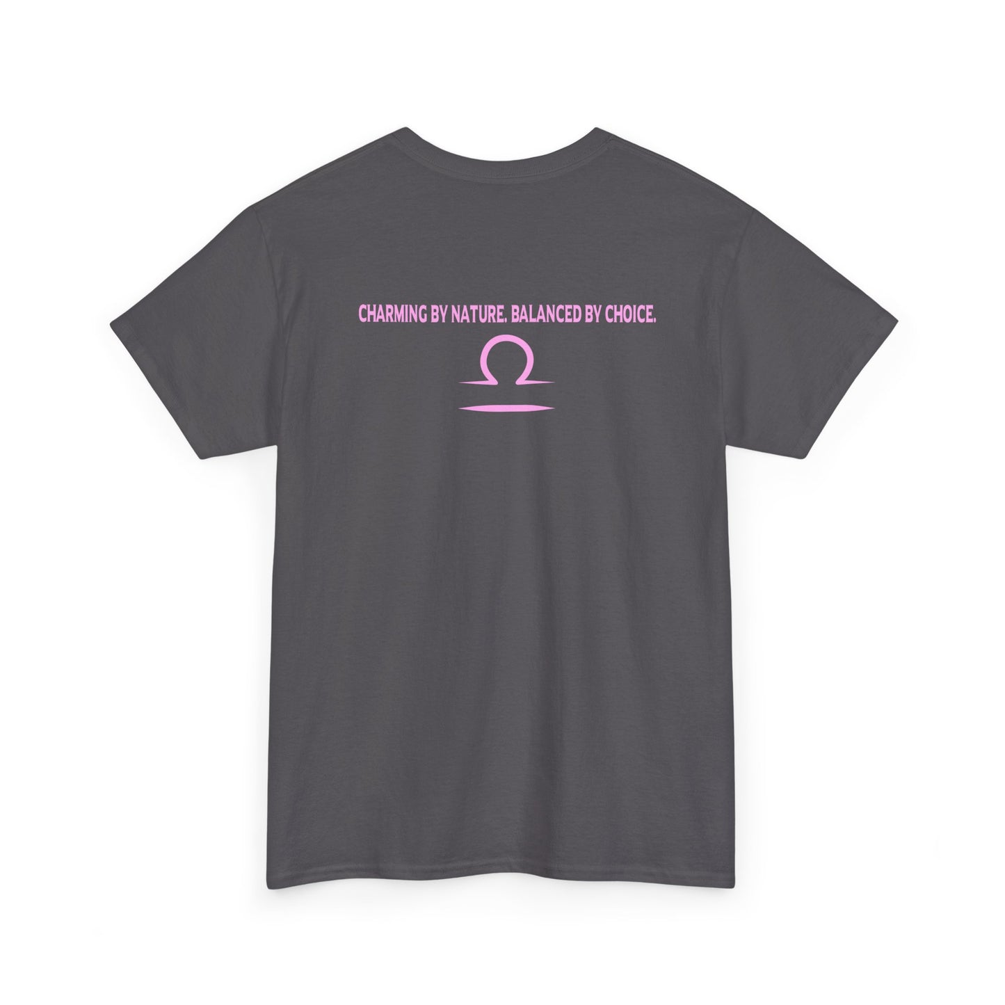 Libra Zodiac T‑Shirt — 'Balanced by Choice' Pink Graphic Tee
