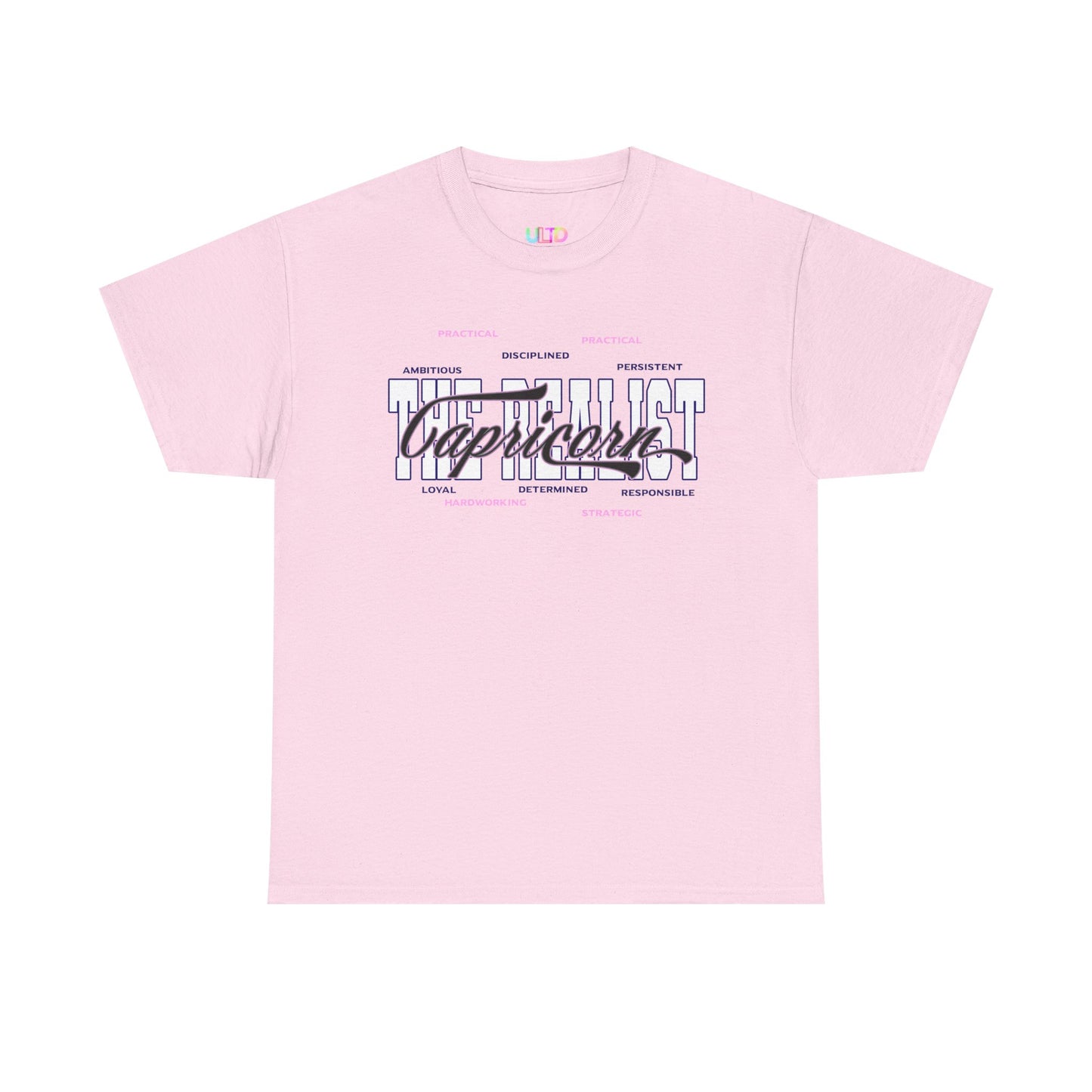 Capricorn Zodiac T-Shirt — Stylish Astrology Tee with 'Capricorn' Script & Traits