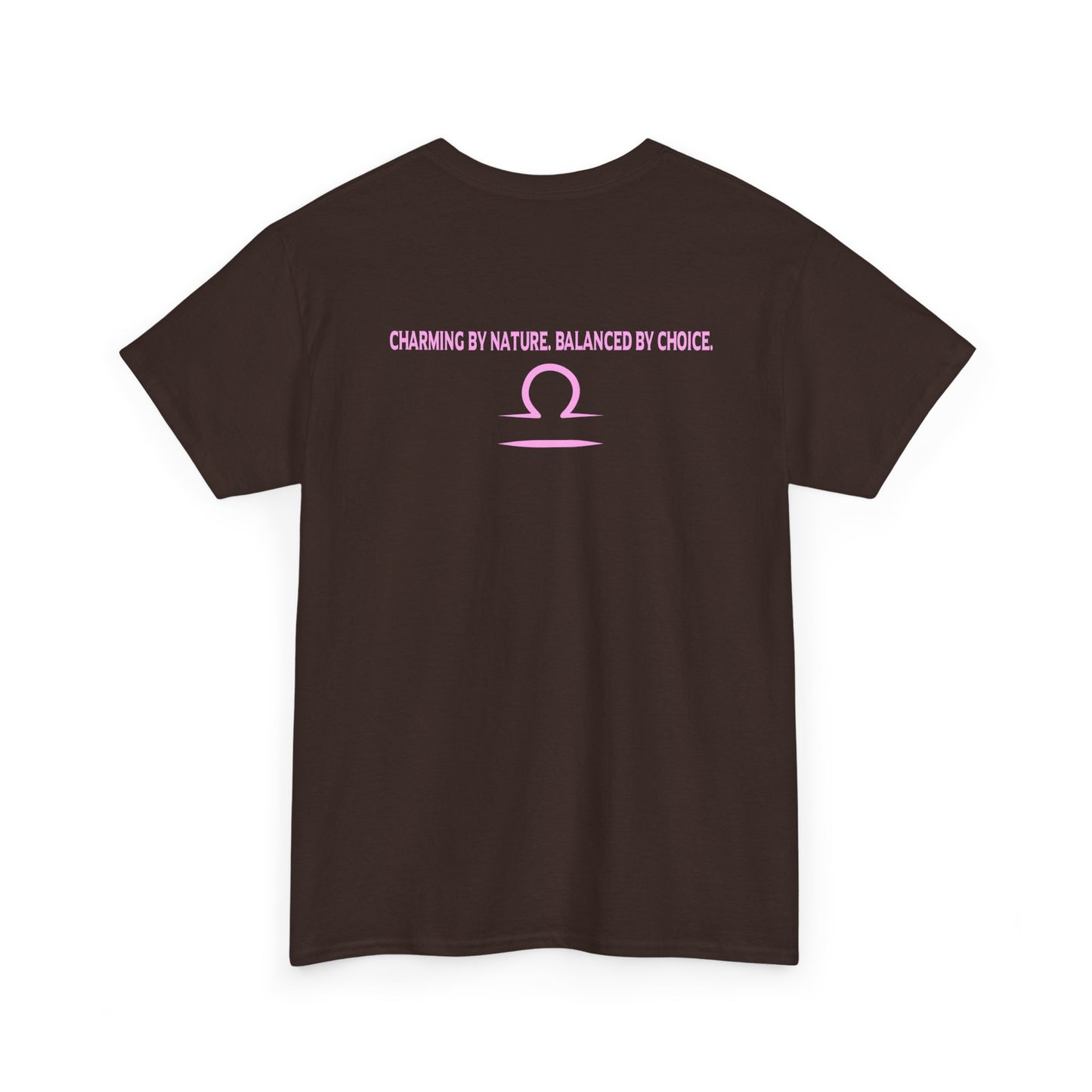 Libra Zodiac T‑Shirt — 'Balanced by Choice' Pink Graphic Tee