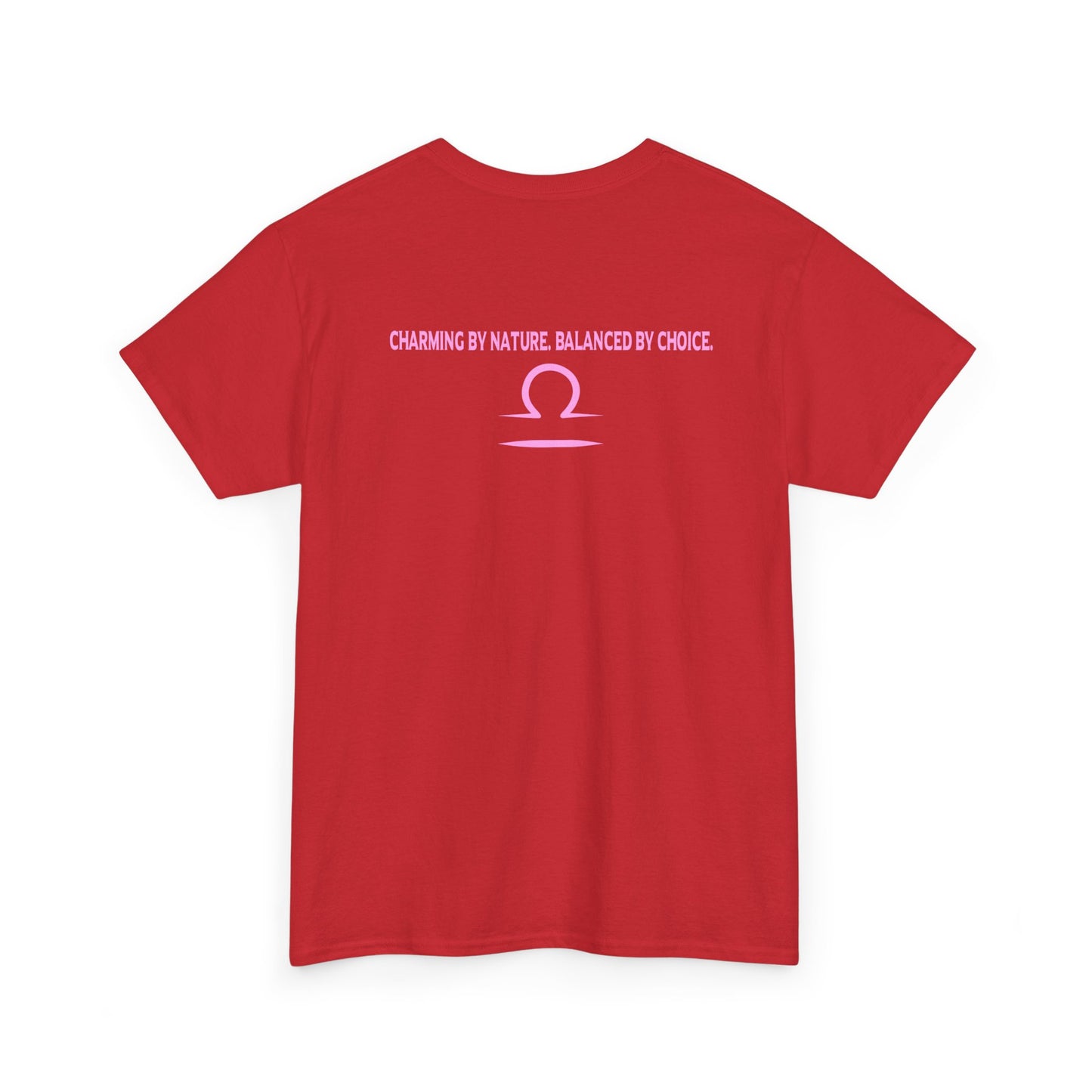 Libra Zodiac T‑Shirt — 'Balanced by Choice' Pink Graphic Tee