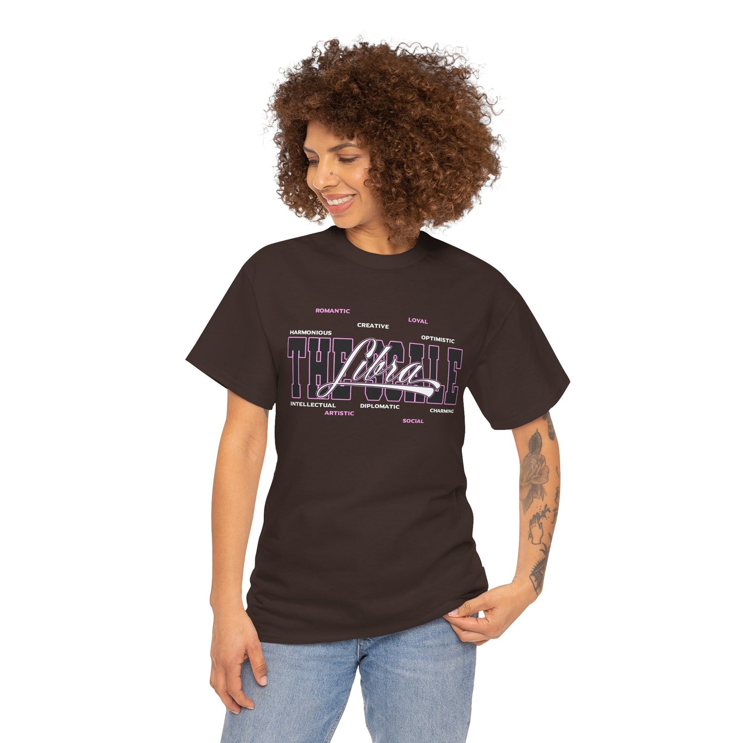 Libra Zodiac T‑Shirt — 'Balanced by Choice' Pink Graphic Tee