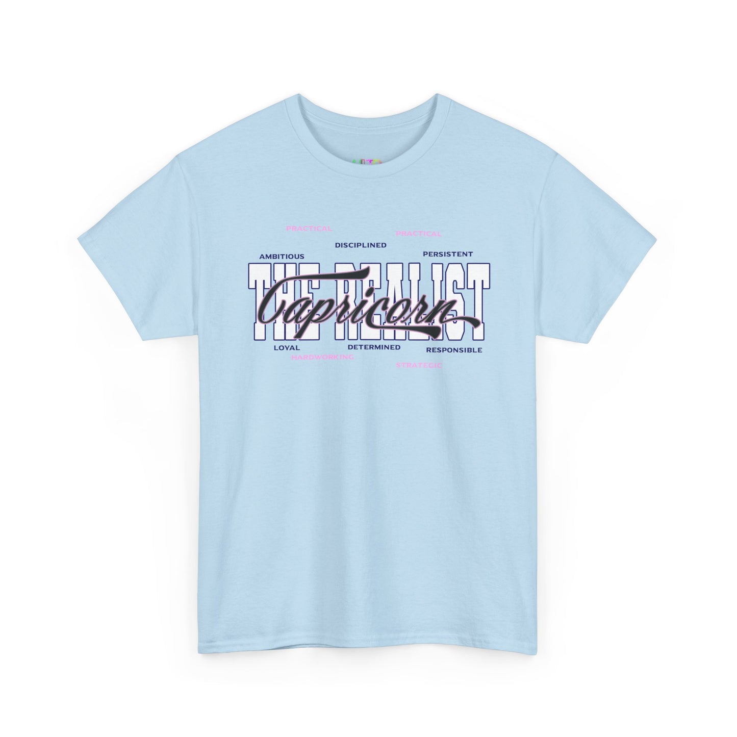 Capricorn Zodiac T-Shirt — Stylish Astrology Tee with 'Capricorn' Script & Traits