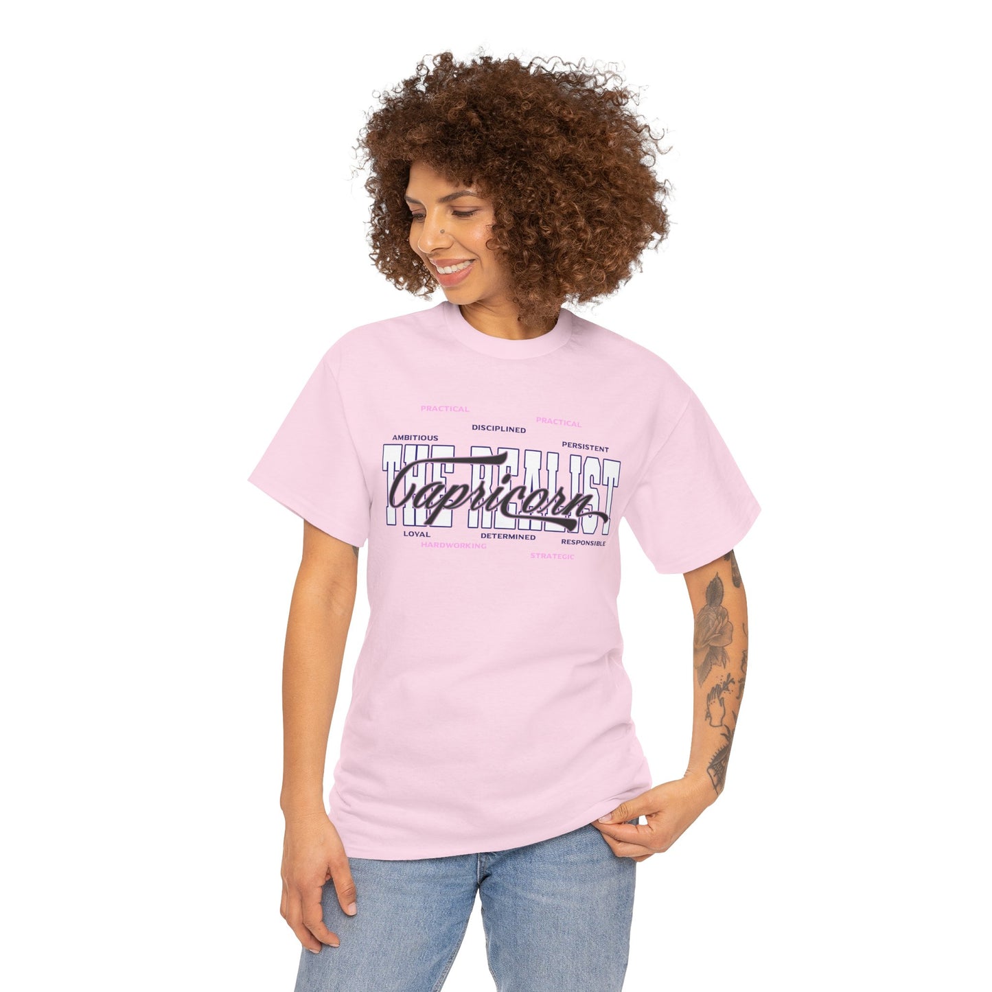 Capricorn Zodiac T-Shirt — Stylish Astrology Tee with 'Capricorn' Script & Traits
