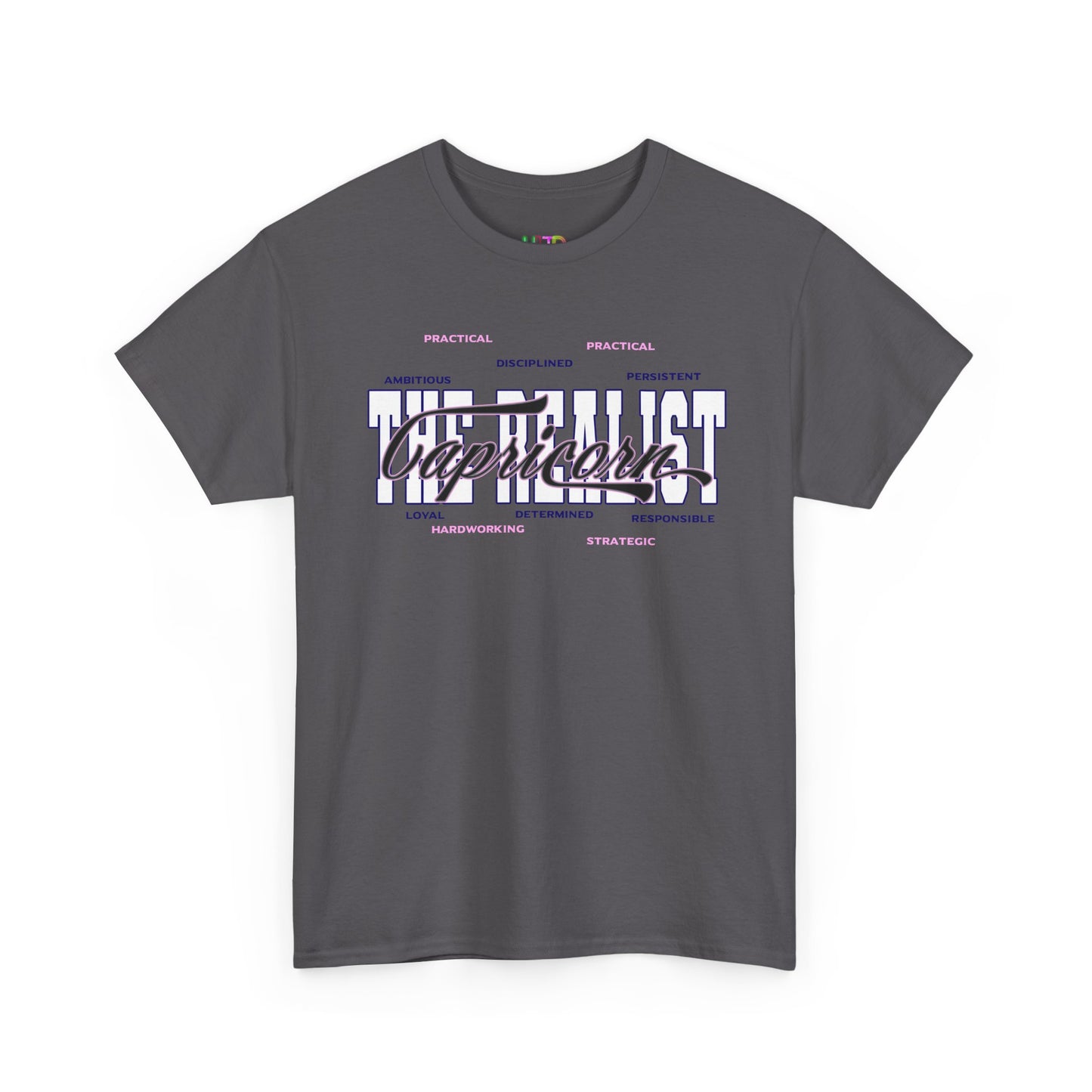 Capricorn Zodiac T-Shirt — Stylish Astrology Tee with 'Capricorn' Script & Traits