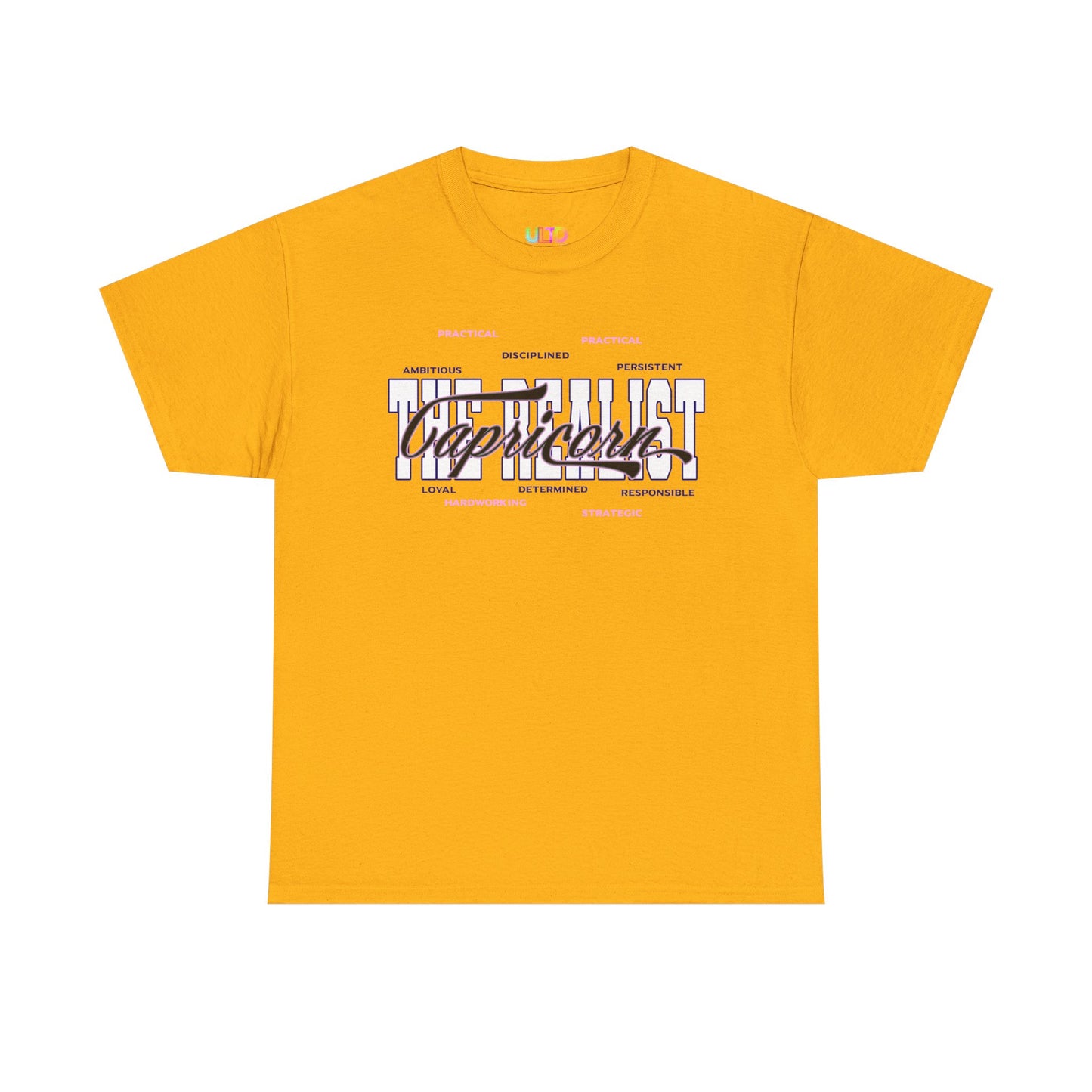 Capricorn Zodiac T-Shirt — Stylish Astrology Tee with 'Capricorn' Script & Traits