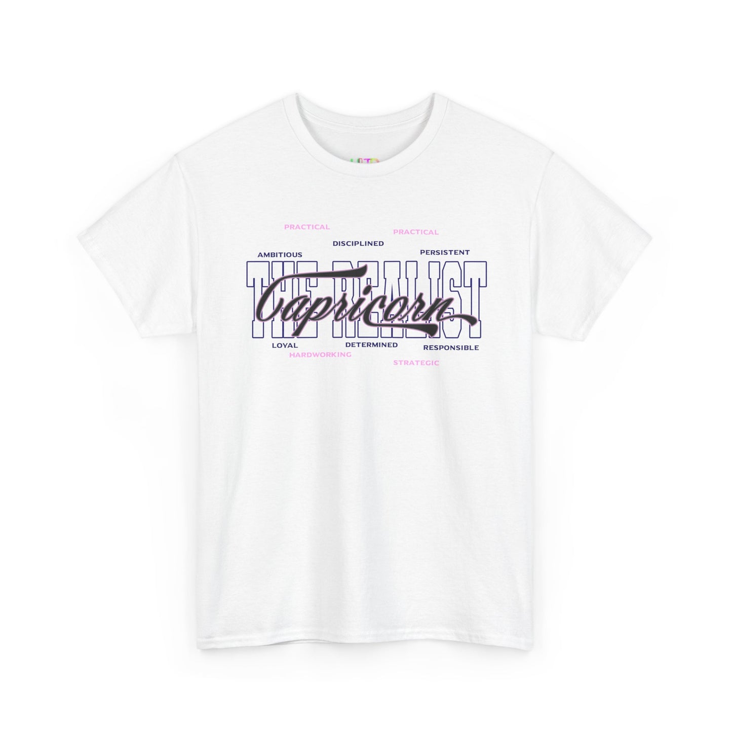 Capricorn Zodiac T-Shirt — Stylish Astrology Tee with 'Capricorn' Script & Traits