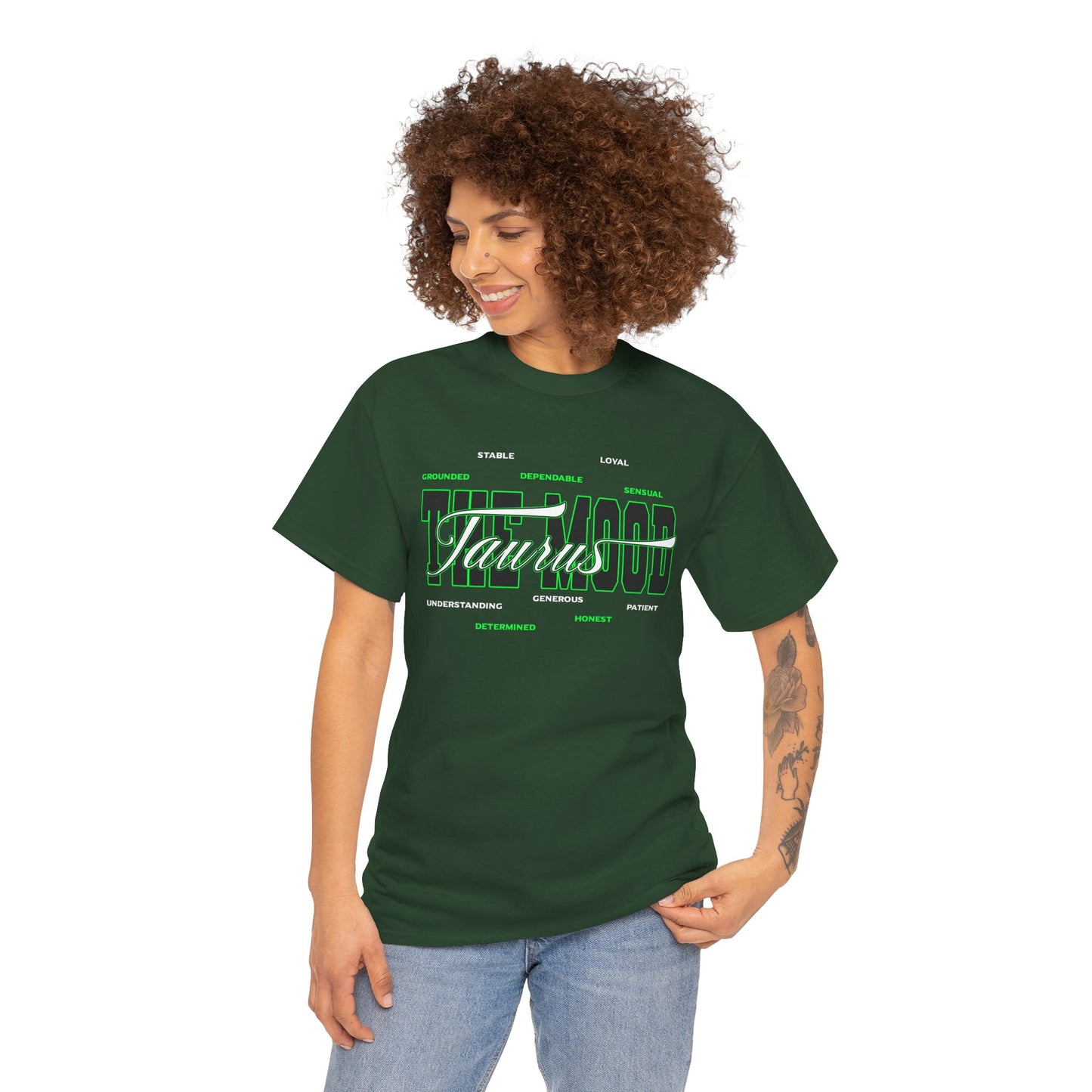 Taurus Zodiac Tee — Green Retro Horoscope Graphic Shirt