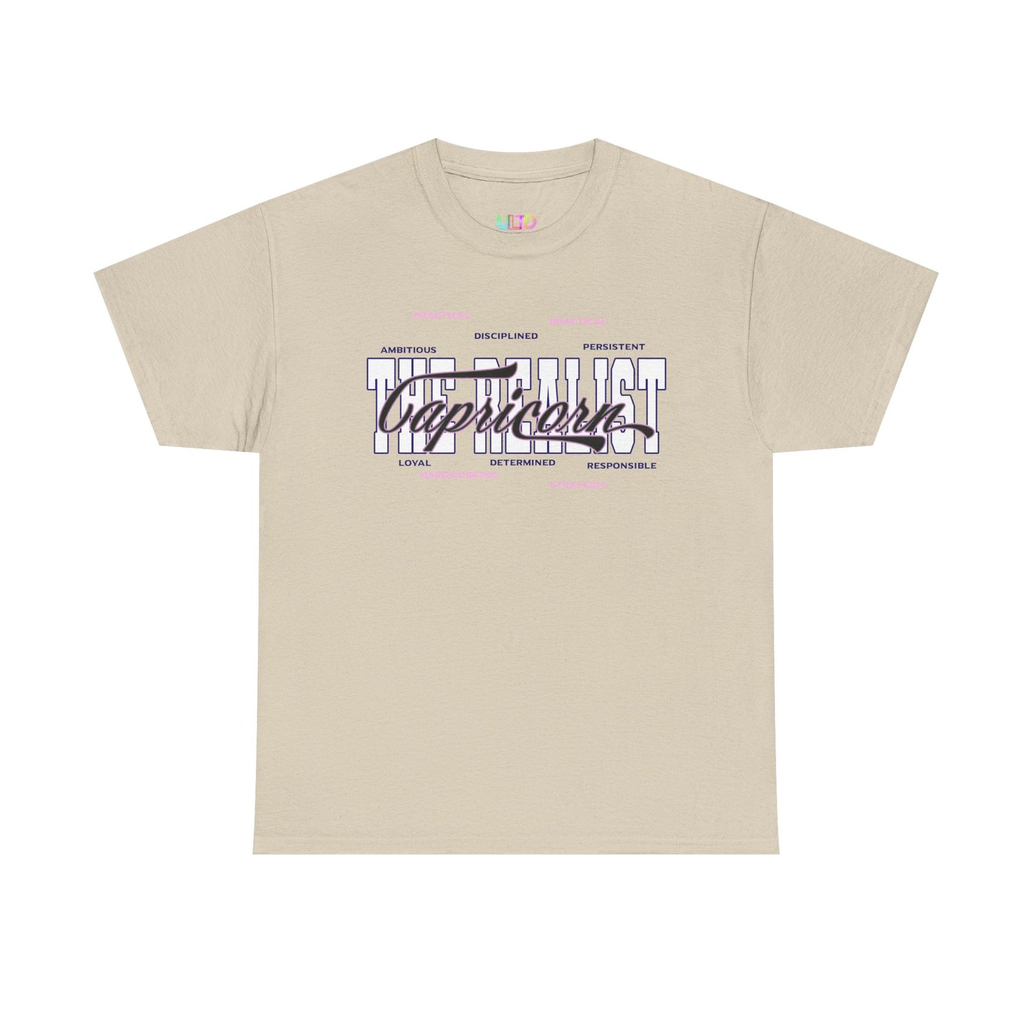Capricorn Zodiac T-Shirt — Stylish Astrology Tee with 'Capricorn' Script & Traits