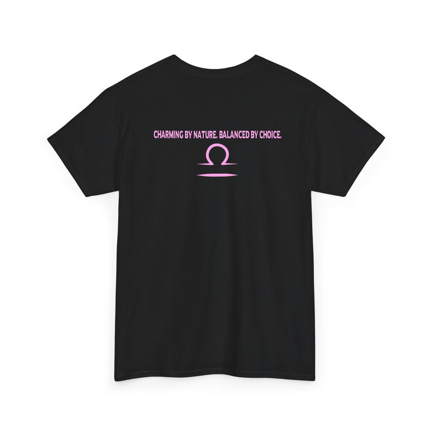 Libra Zodiac T‑Shirt — 'Balanced by Choice' Pink Graphic Tee