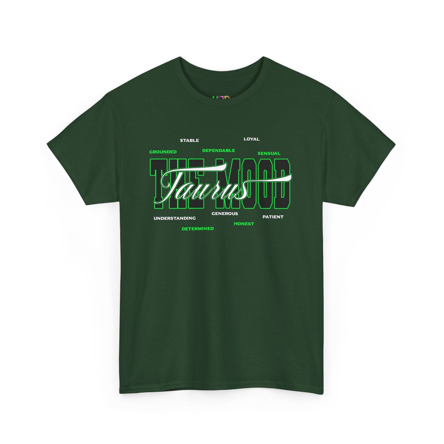 Taurus Zodiac Tee — Green Retro Horoscope Graphic Shirt