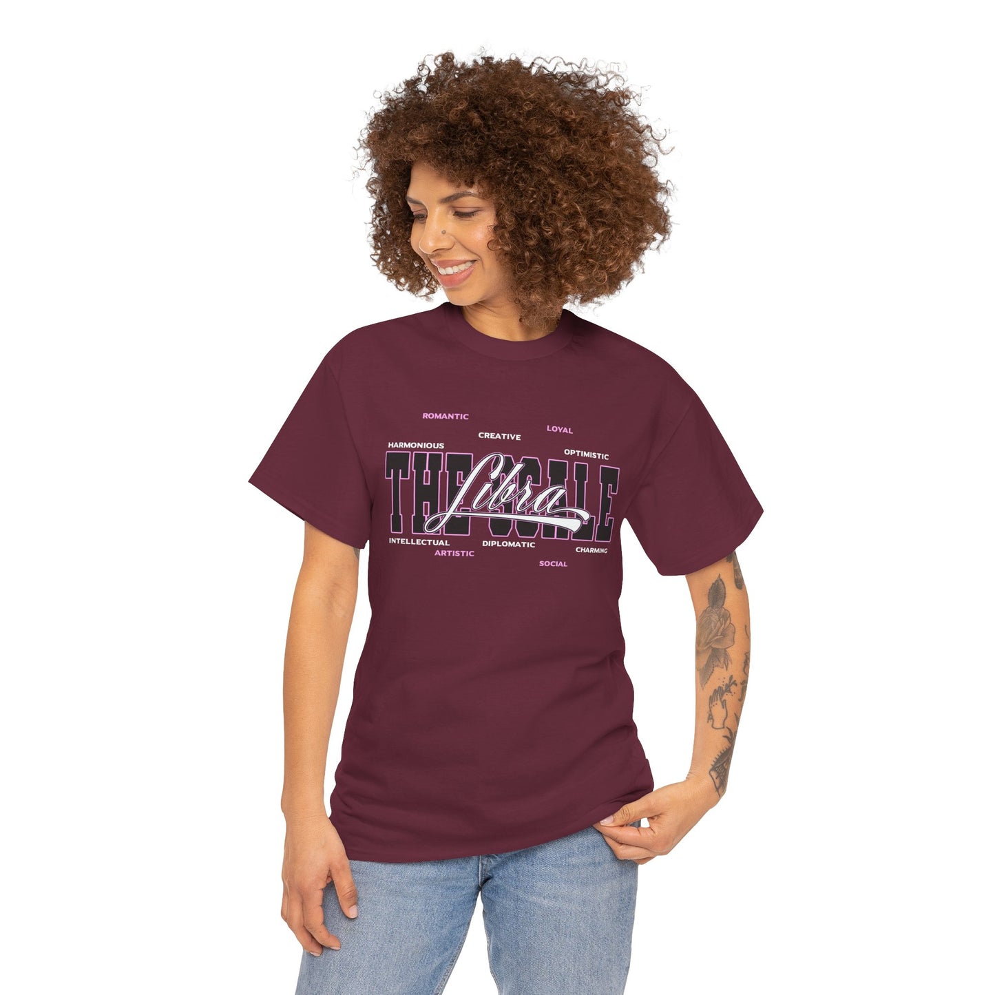 Libra Zodiac T‑Shirt — 'Balanced by Choice' Pink Graphic Tee
