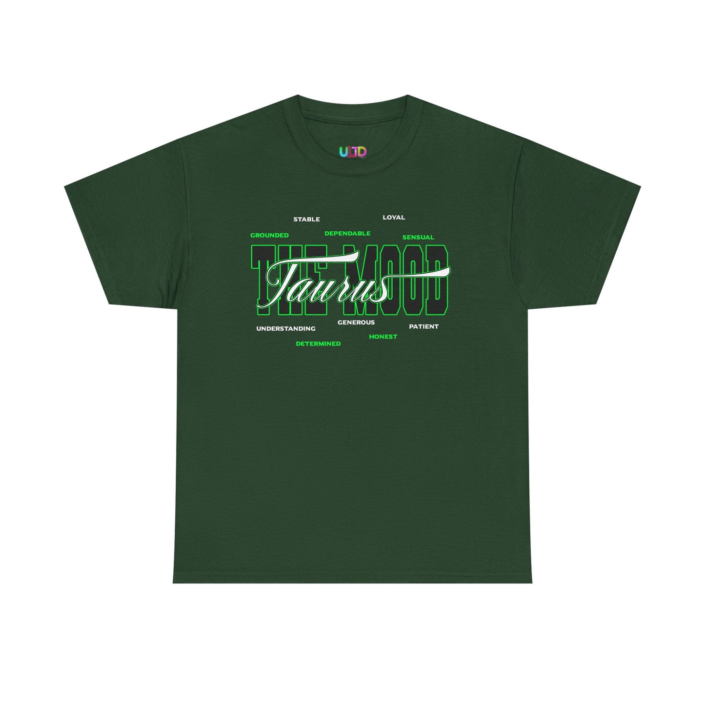 Taurus Zodiac Tee — Green Retro Horoscope Graphic Shirt