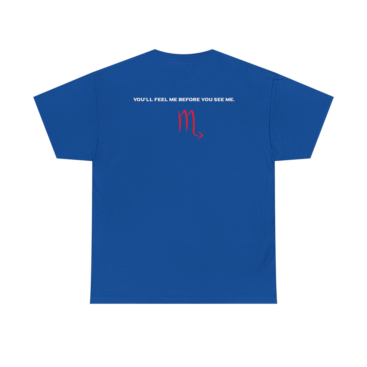 Scorpio Zodiac Tee — “You’ll Feel Me Before You See Me” Black Astrologer Shirt