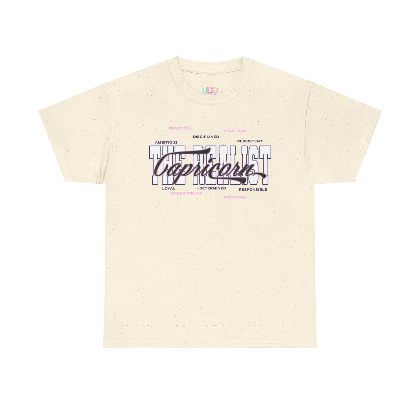 Capricorn Zodiac T-Shirt — Stylish Astrology Tee with 'Capricorn' Script & Traits