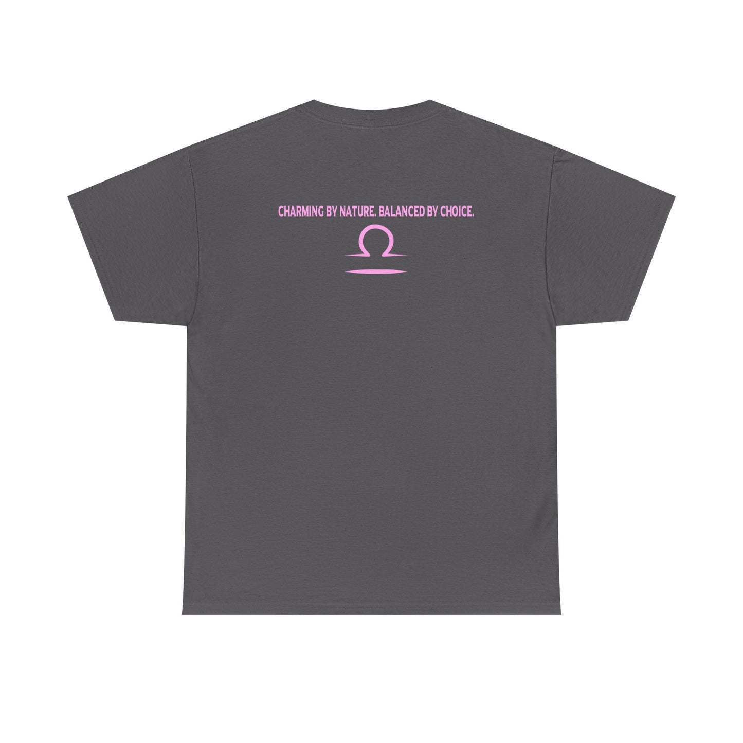 Libra Zodiac T‑Shirt — 'Balanced by Choice' Pink Graphic Tee