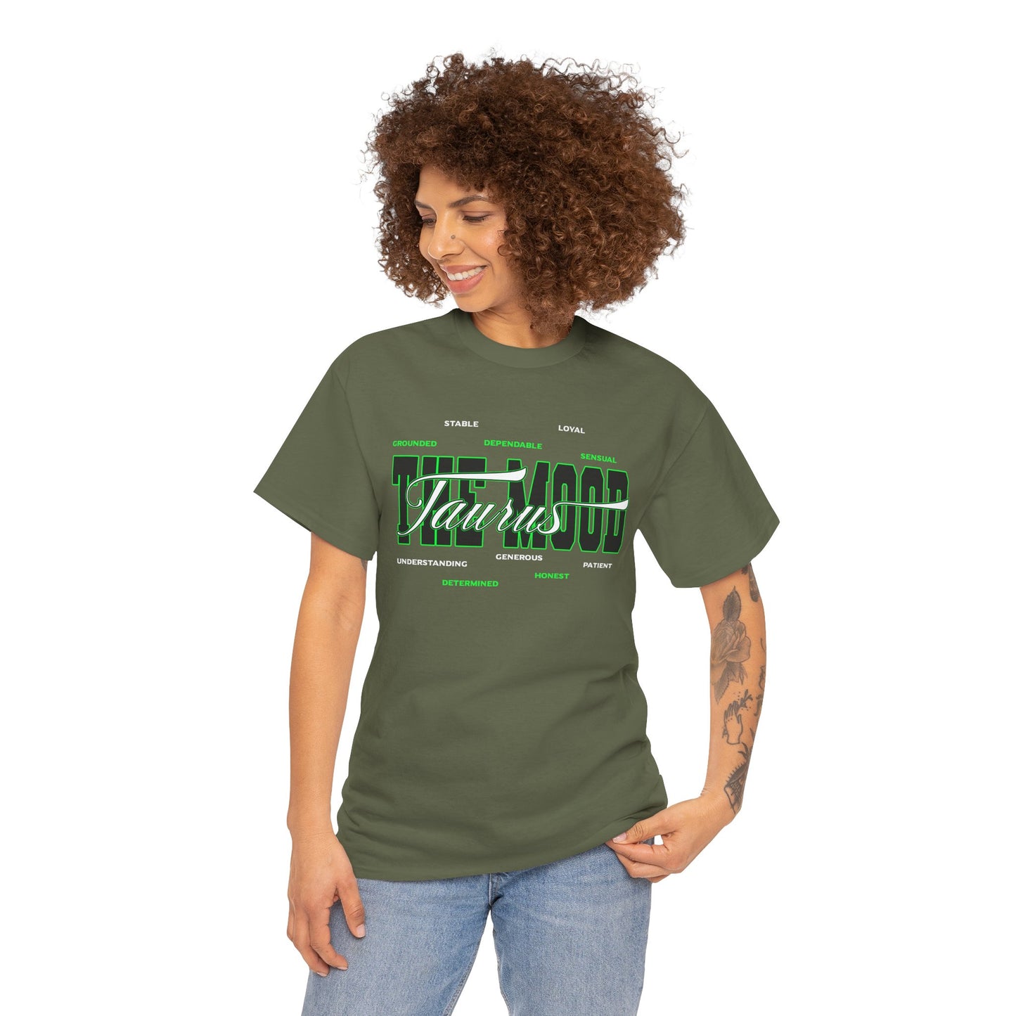 Taurus Zodiac Tee — Green Retro Horoscope Graphic Shirt