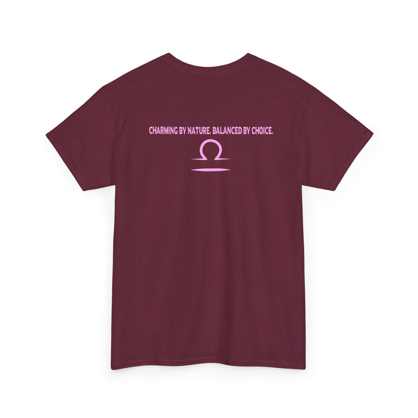 Libra Zodiac T‑Shirt — 'Balanced by Choice' Pink Graphic Tee