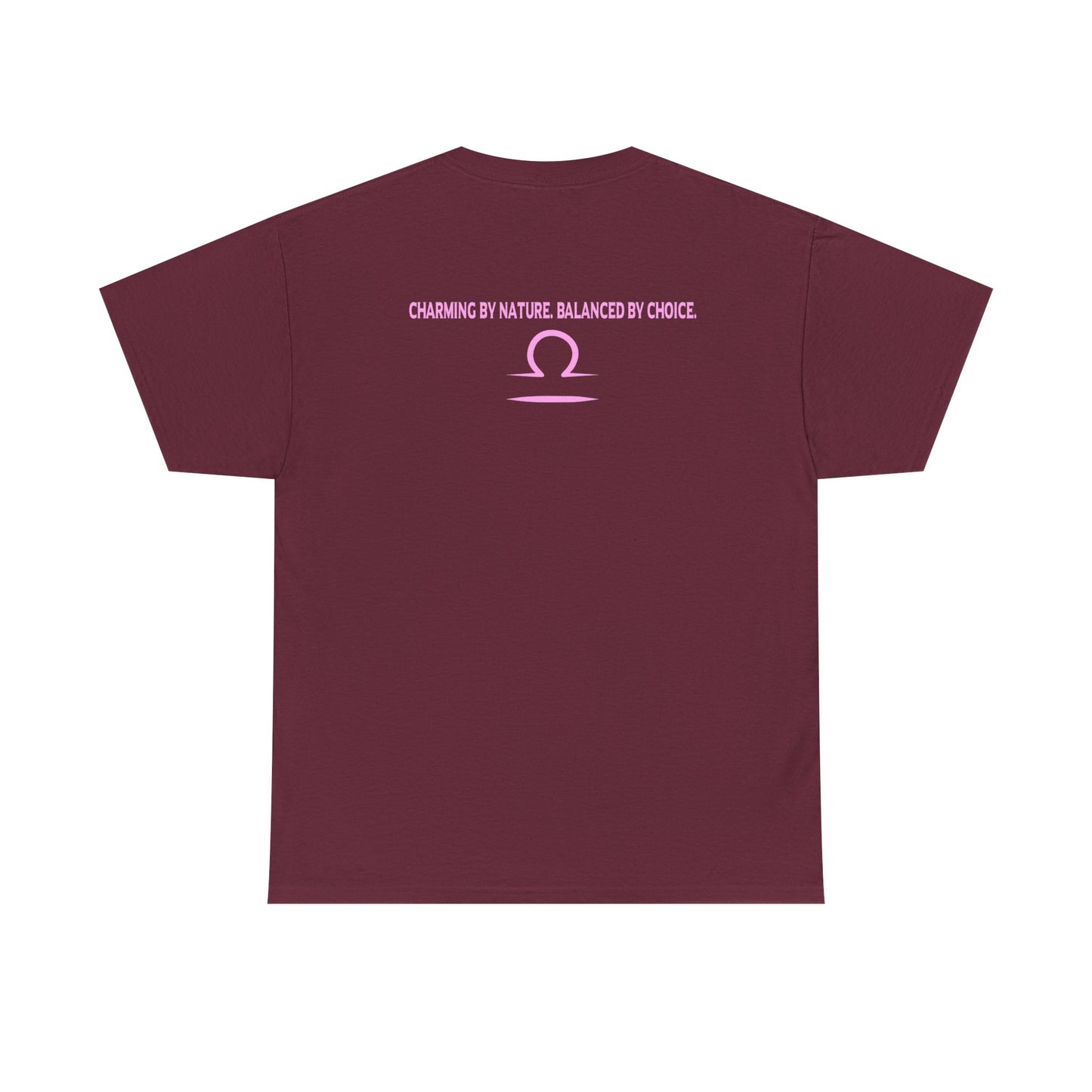 Libra Zodiac T‑Shirt — 'Balanced by Choice' Pink Graphic Tee