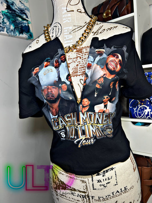 Cash Money No Limit Takeover Cropped Tee